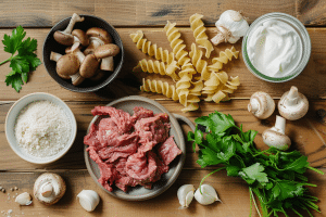 healthy beef stroganoff ingredients